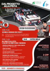 ASSEMBLEA DEGLI ISCRITTI e convegno DAL PROGETTO ALLA PISTA – Il dialogo tra competizione e ingegneria – sabato 18 aprile 2026 ore 9
